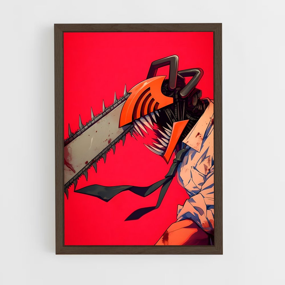 chainsaw-man-13 cadre Bois foncé