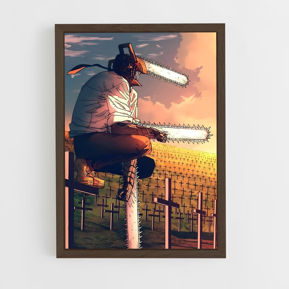 chainsaw-man-15 cadre Bois foncé