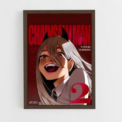 chainsaw-man-9 cadre Bois foncé