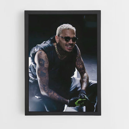 Póster Chris Brown sorridente