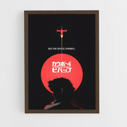 cowboy-bebop-9 cadre Bois foncé