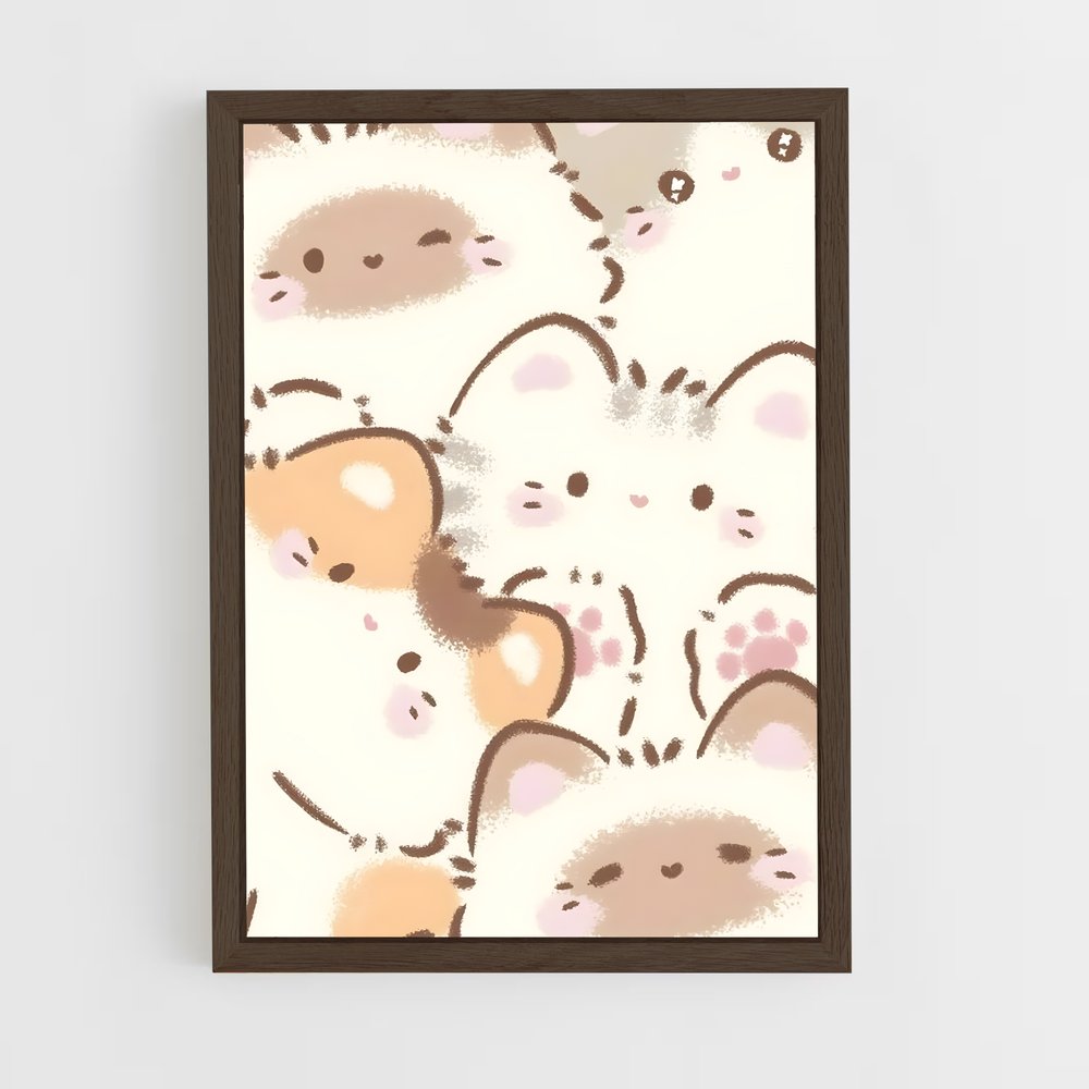 cute-animals-18 cadre Bois foncé