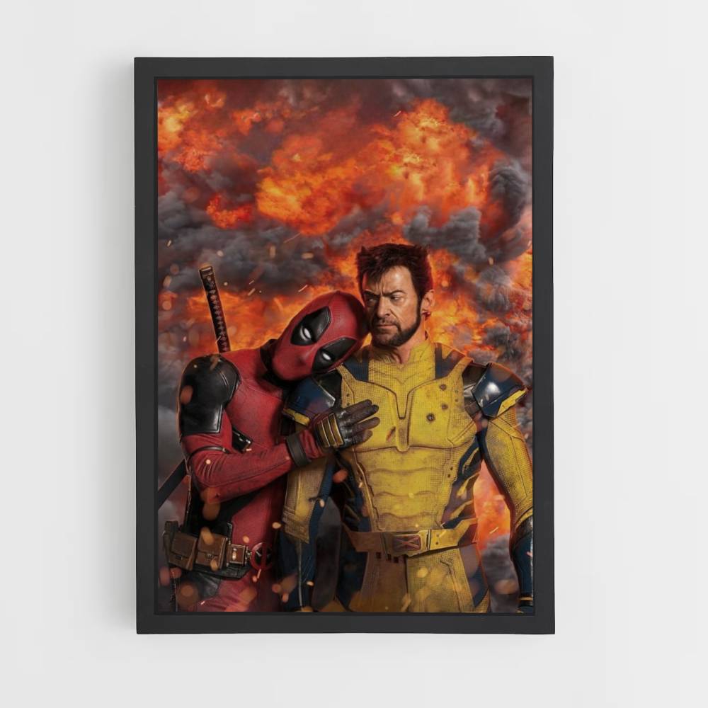 Pôster Explosão de Deadpool Wolverine