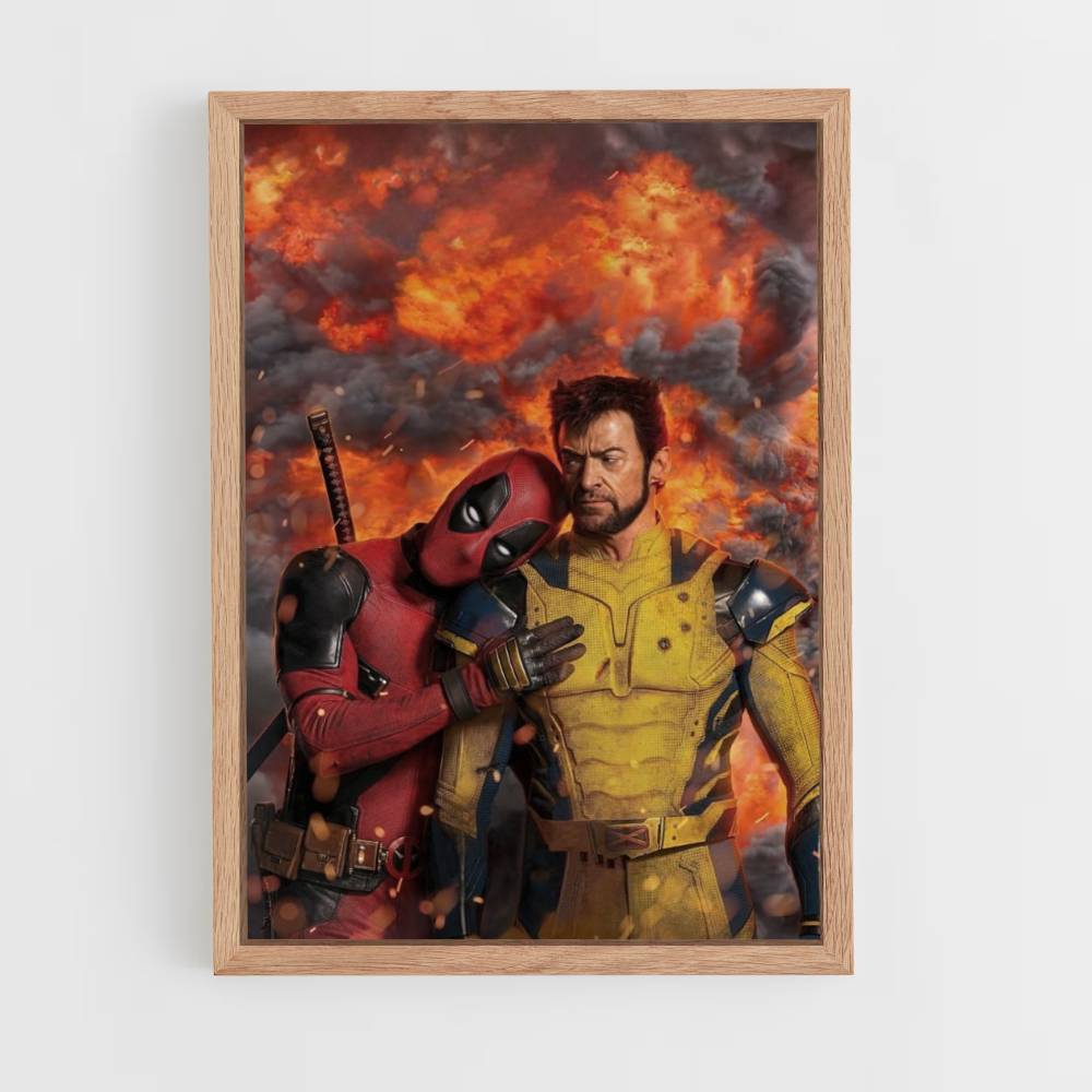 Pôster Explosão de Deadpool Wolverine