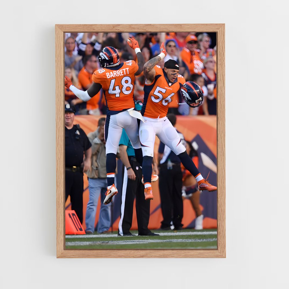denver-broncos-3 cadre Bois clair