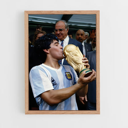 diego-maradona-2 cadre Bois clair