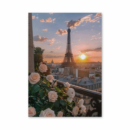 Poster Tour Eiffel Roses