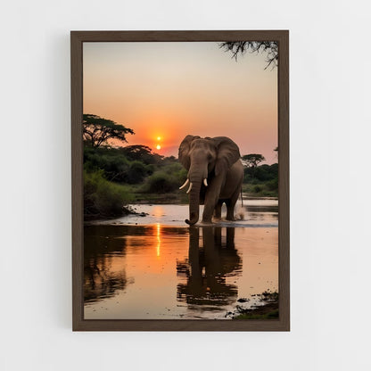 elephant-3 cadre Bois foncé