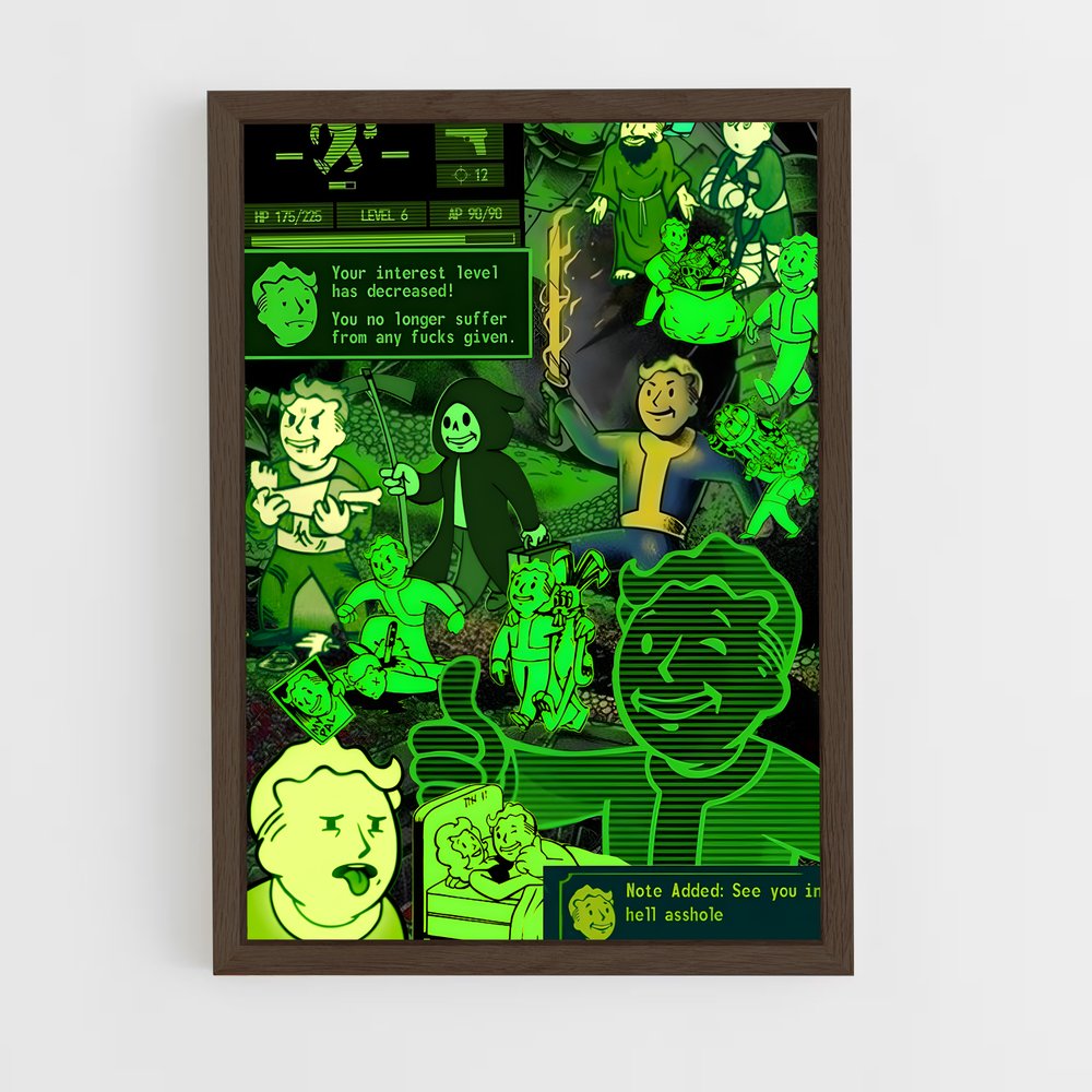 fallout-11 cadre Bois foncé