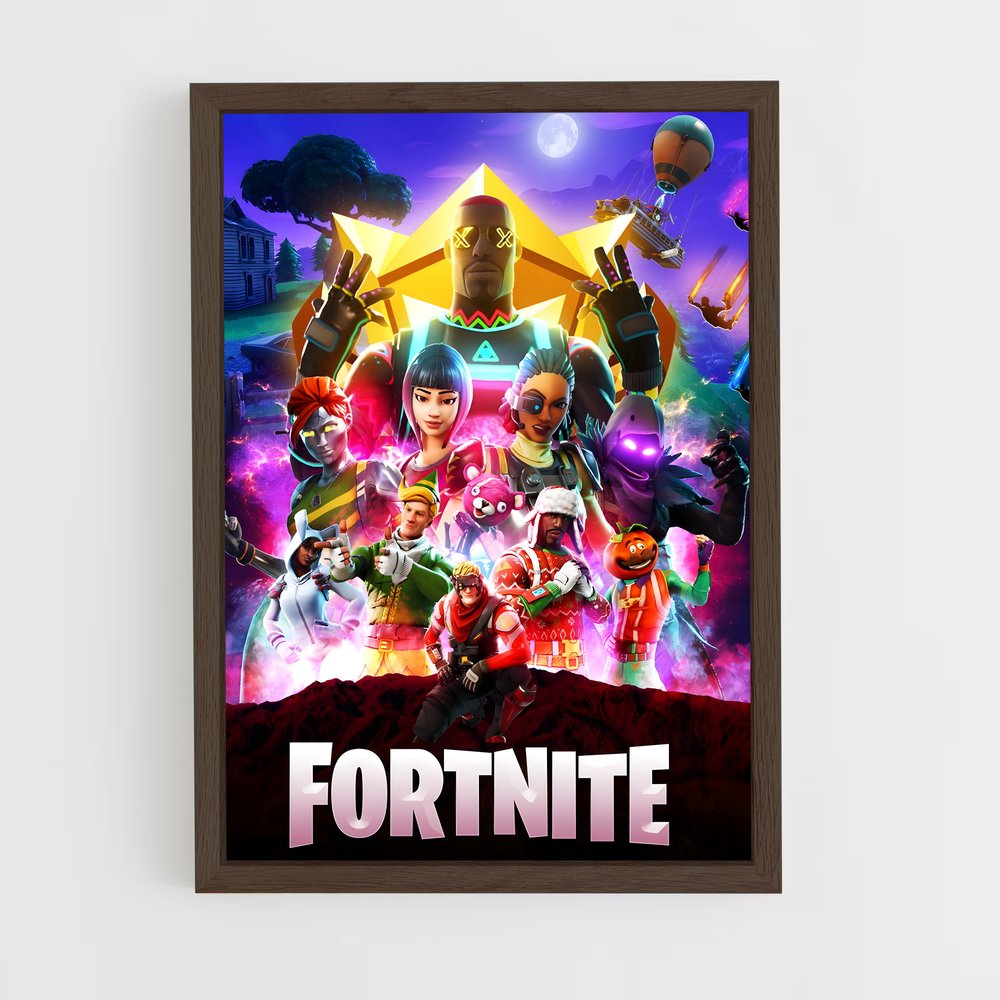 fortnite-4 cadre Bois foncé