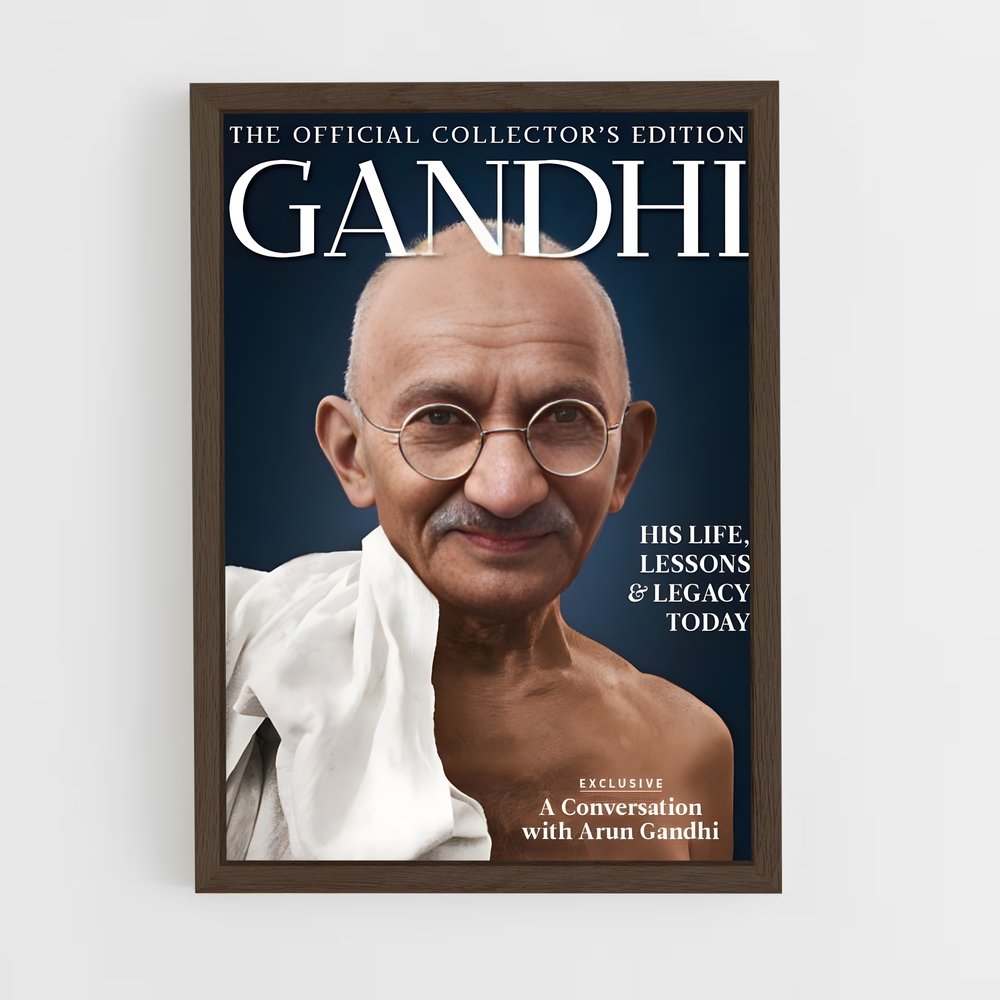 gandhi-6 cadre Bois foncé