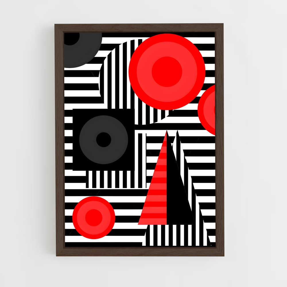 geometric-5 cadre Bois foncé