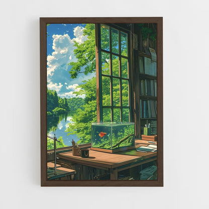ghibli-10 cadre Bois foncé