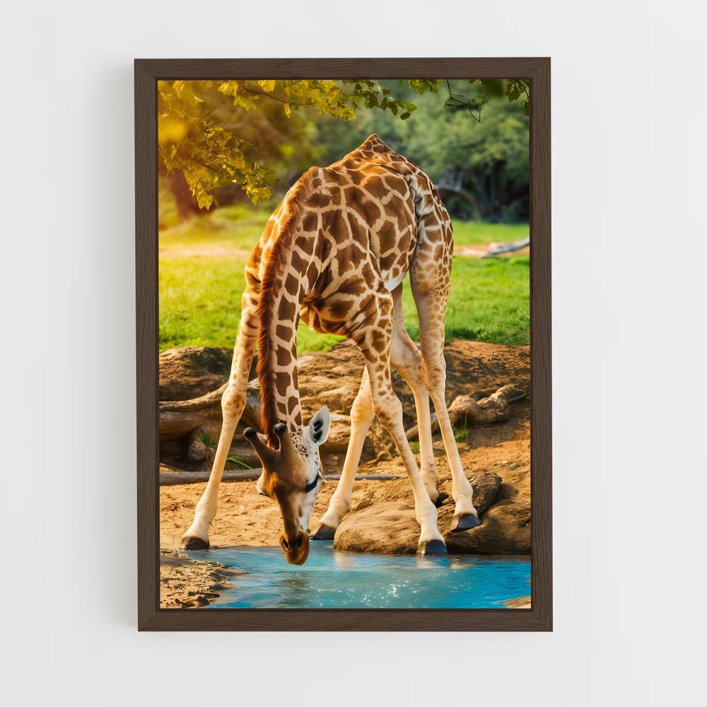 giraffe-4 cadre Bois foncé