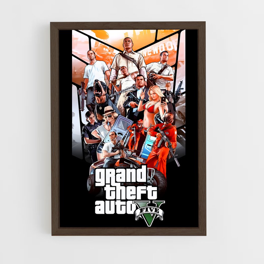 gta-v-10 cadre Bois foncé