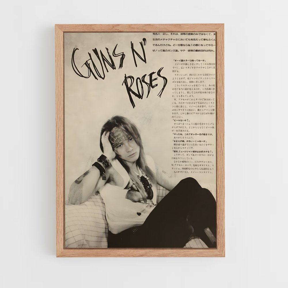 guns-n-roses-5 cadre Bois clair