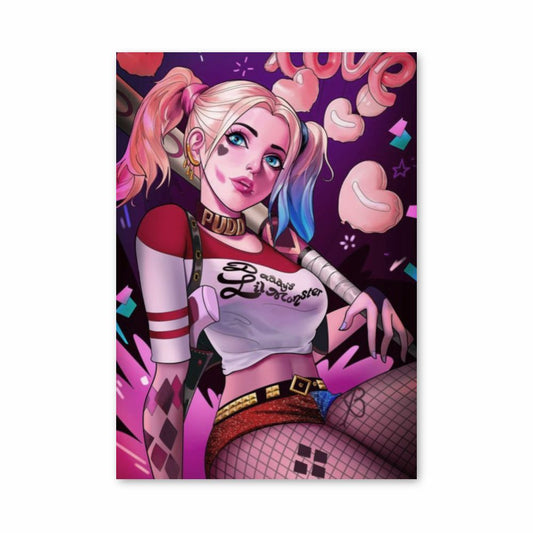 Pôster dos desenhos animados da Rainha Harley