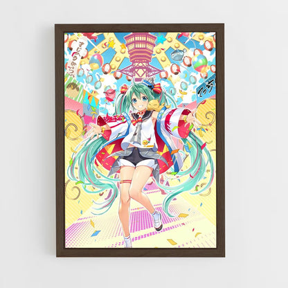 hatsune-miku-2 cadre Bois foncé