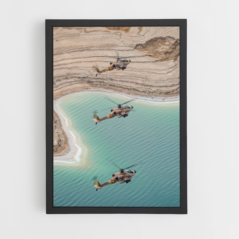 Póster Helicópteros Deserto