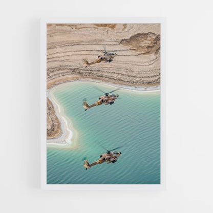 Póster Helicópteros Deserto