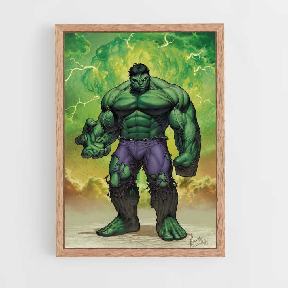 Pôster dos desenhos animados do Hulk