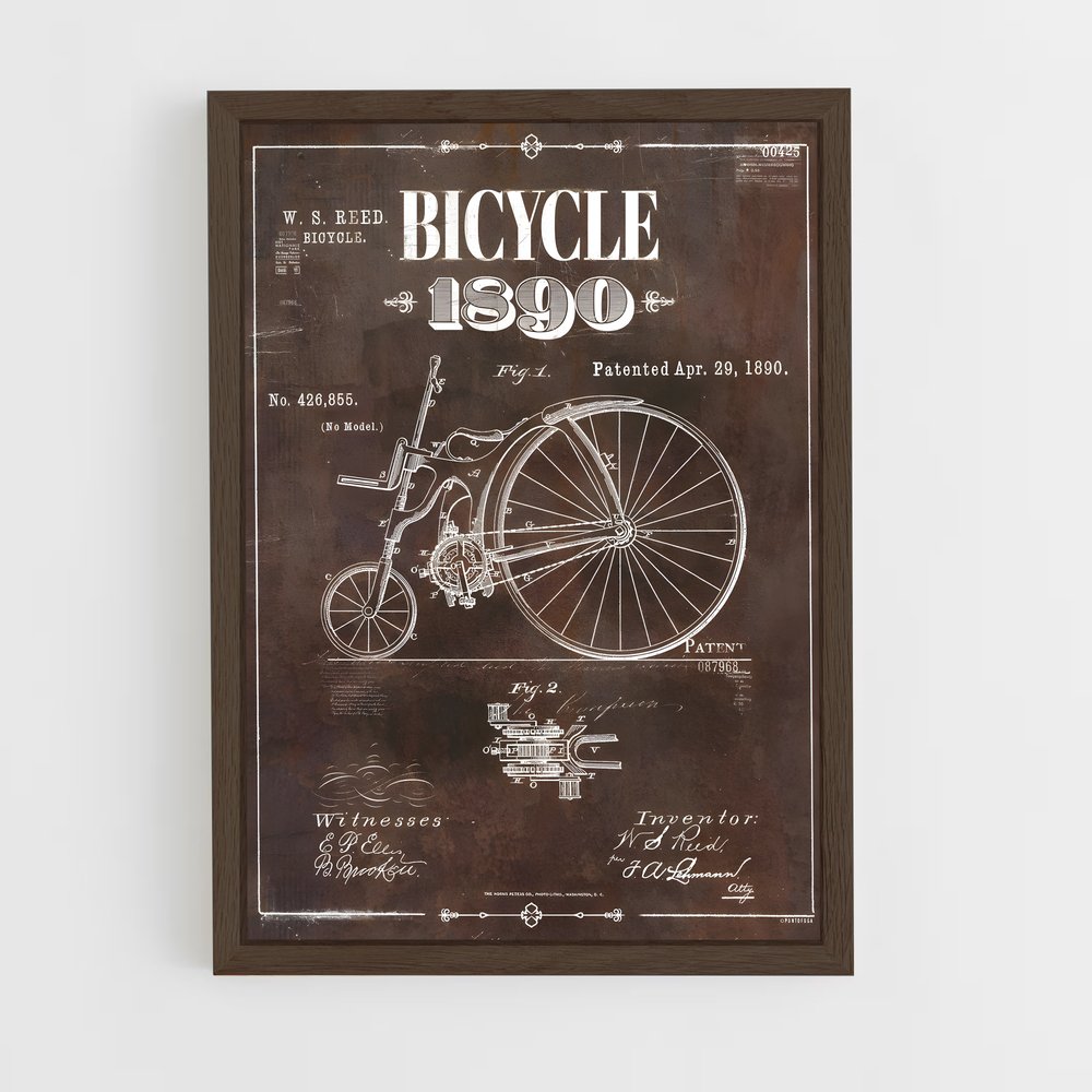 industrial-3 cadre Bois foncé