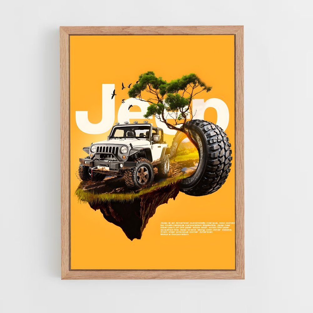 jeep-4 cadre Bois clair
