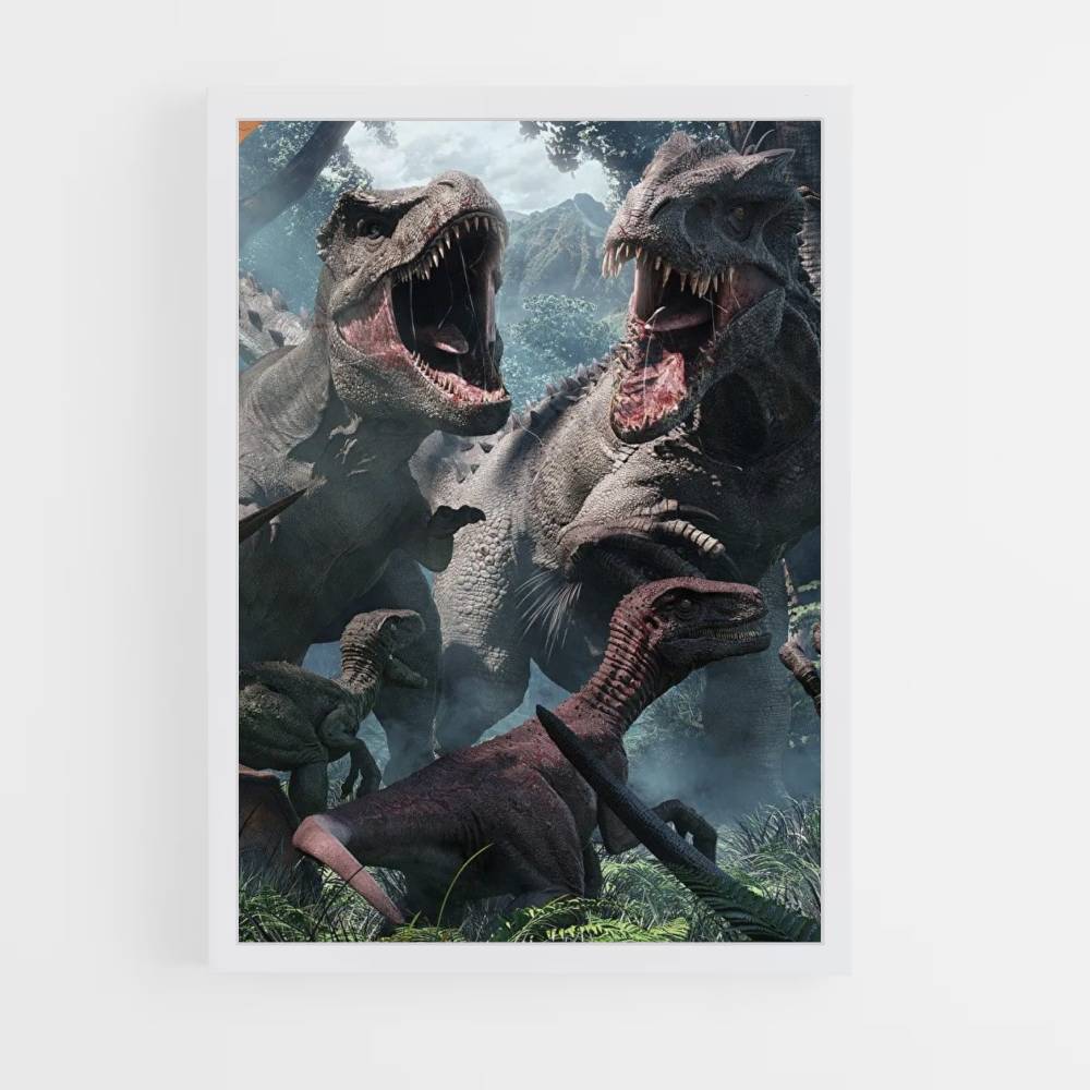 Póster Luta de dinossauro