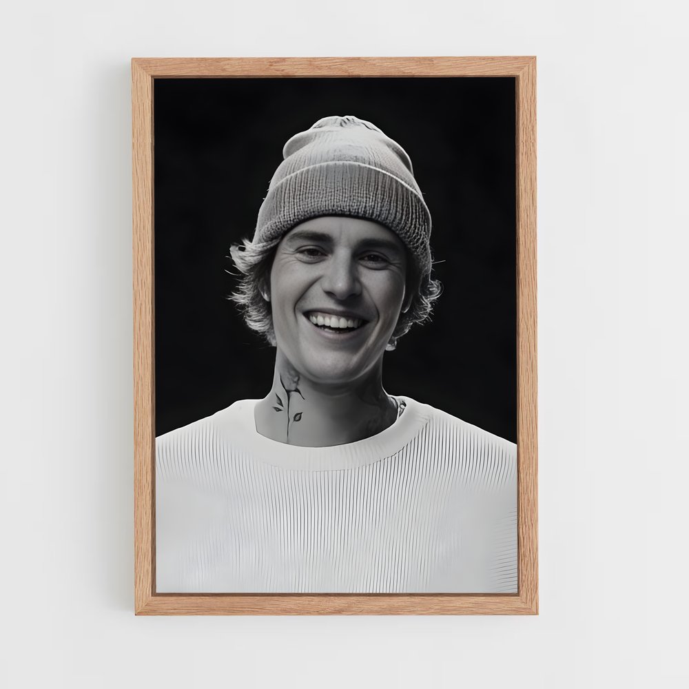 justin-bieber-2 cadre Bois clair