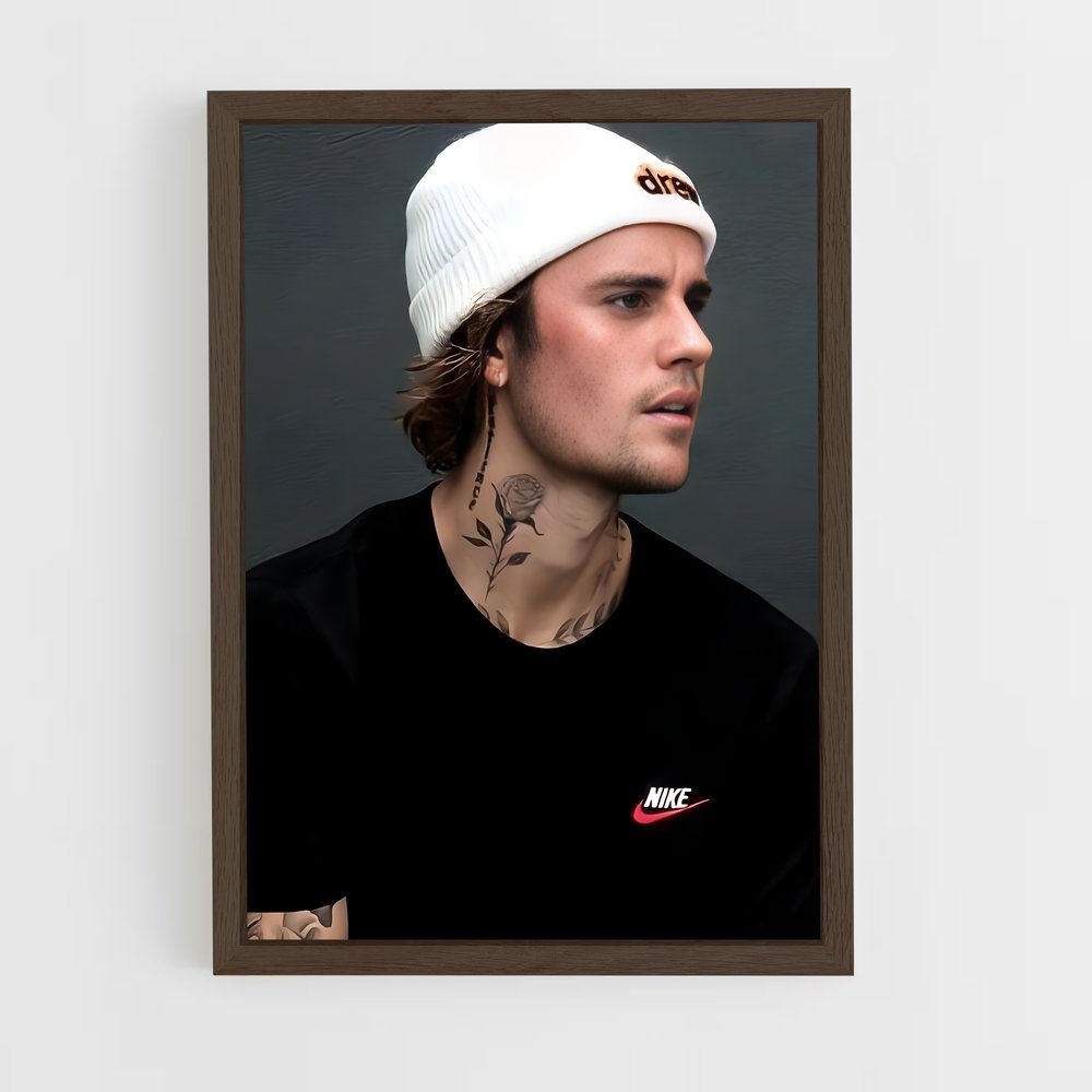 justin-bieber-4 cadre Bois foncé