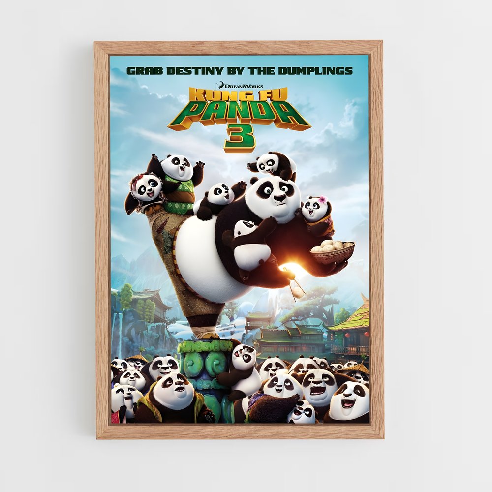 kung-fu-panda-5 cadre Bois clair
