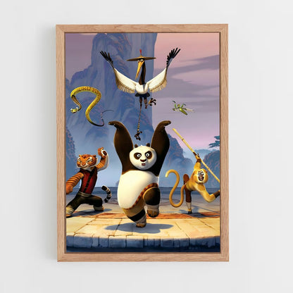 kung-fu-panda-7 cadre Bois clair