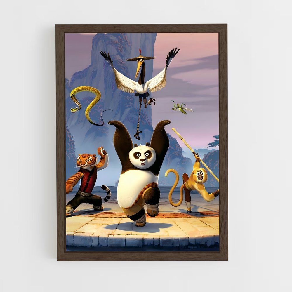 kung-fu-panda-7 cadre Bois foncé