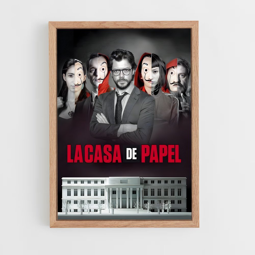 la-casa-de-papel-6 cadre Bois clair