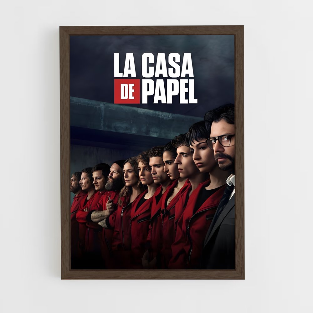 la-casa-de-papel-8 cadre Bois foncé
