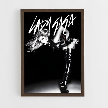 lady-gaga-1 cadre Bois foncé