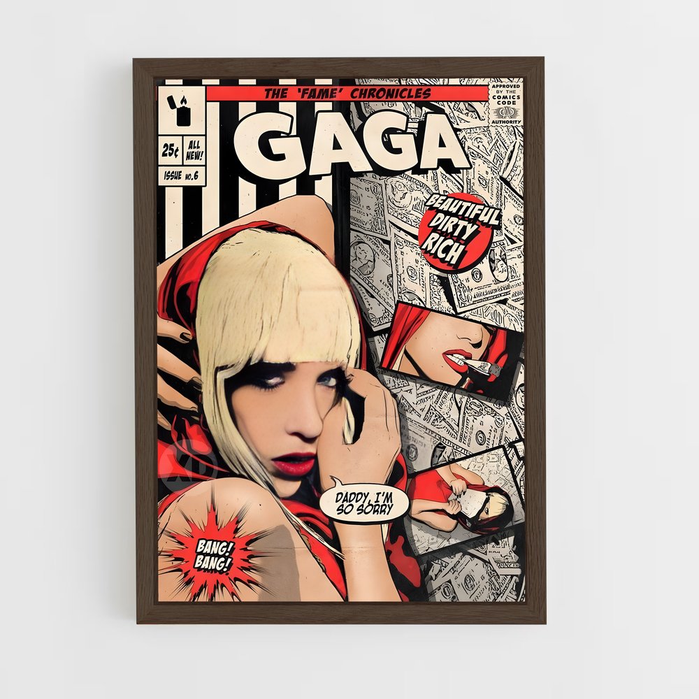 lady-gaga-11 cadre Bois foncé
