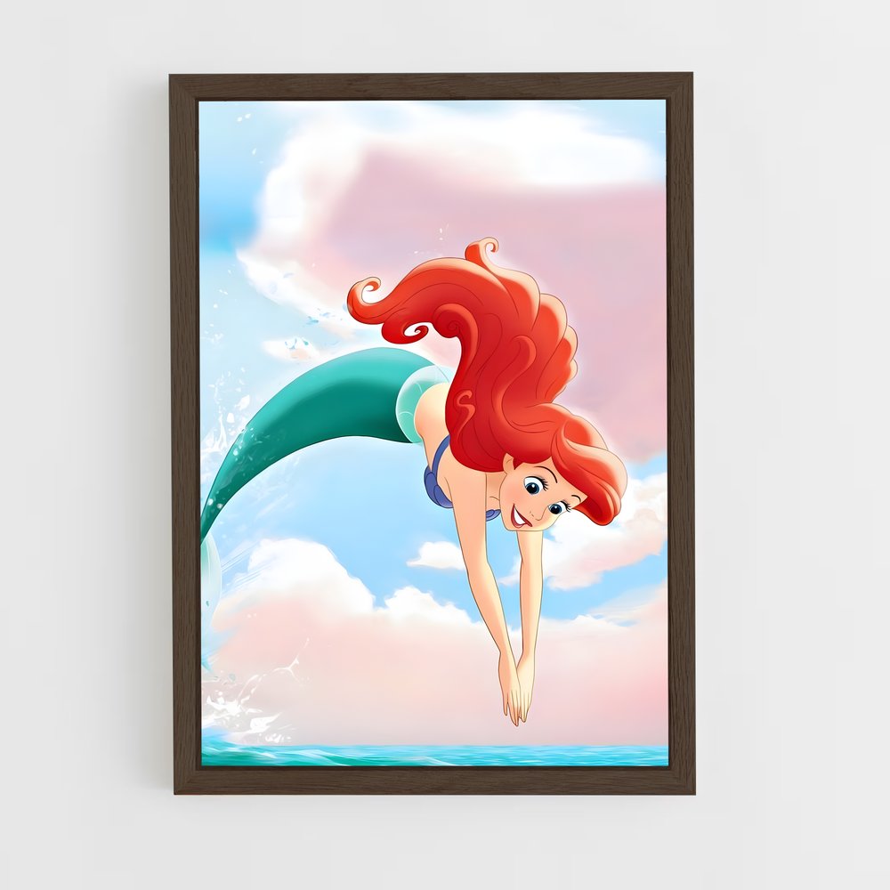 little-mermaid-6 cadre Bois foncé