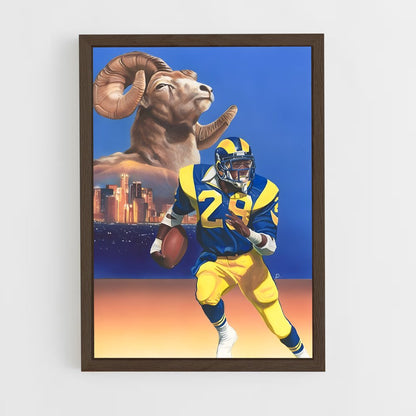 los-angeles-rams-5 cadre Bois foncé
