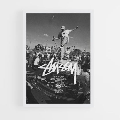 Poster Stussy Preto e Branco