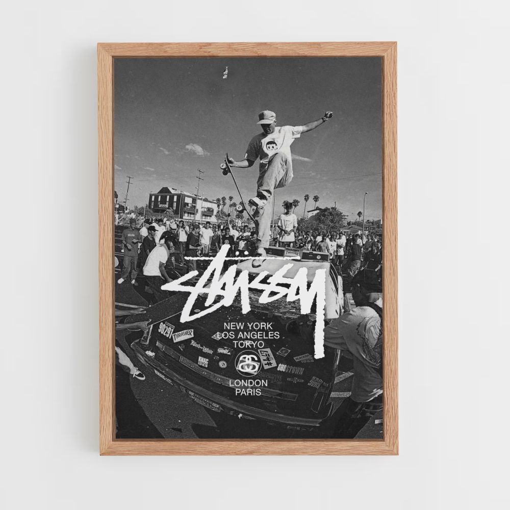 Poster Stussy Preto e Branco