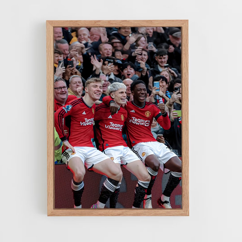 manchester-united-4 cadre Bois clair