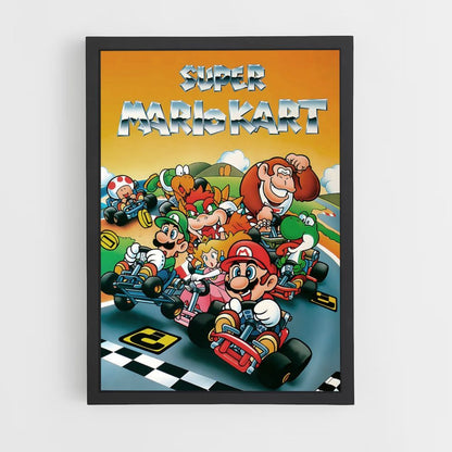 Pôster Mario Kart retrô