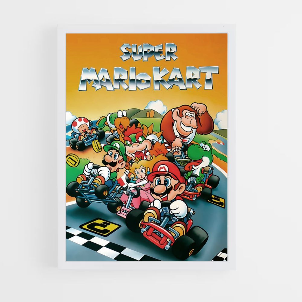 Pôster Mario Kart retrô