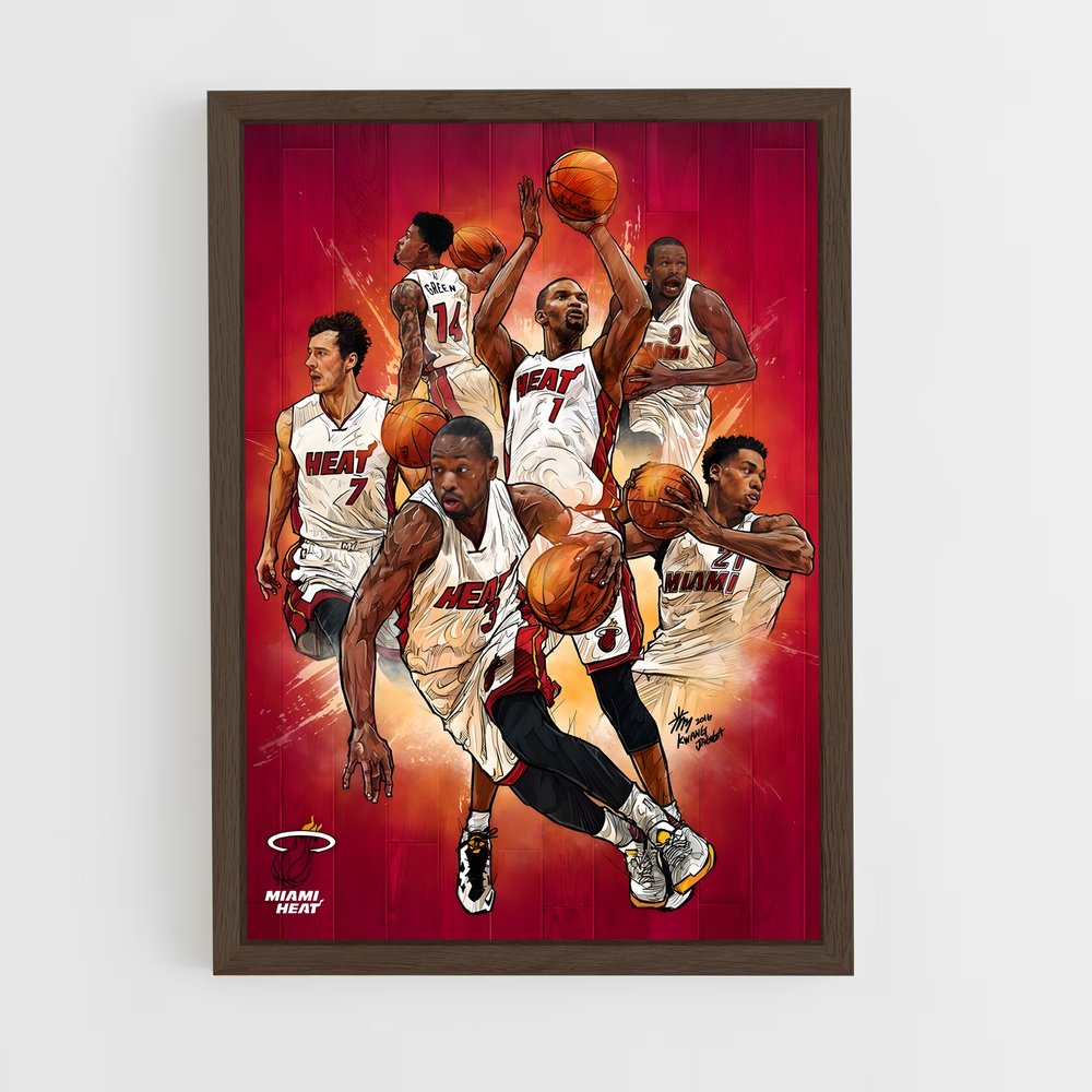 miami-heat-4 cadre Bois foncé