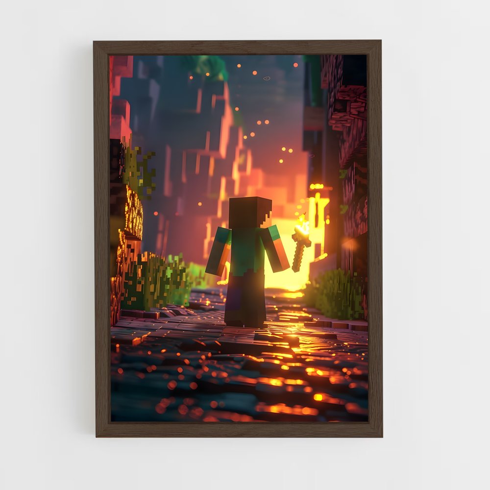 minecraft-17 cadre Bois foncé