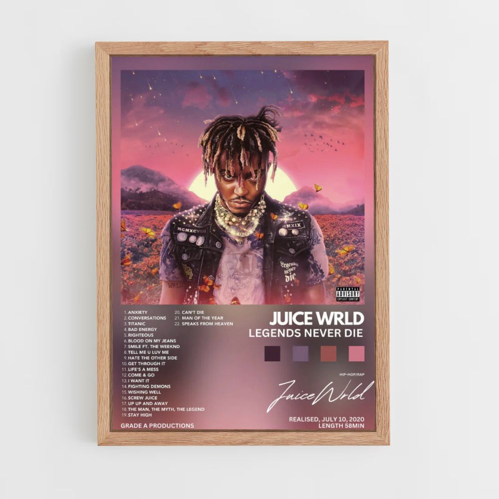 Pôster Juice Wrld Legends Nunca Morre