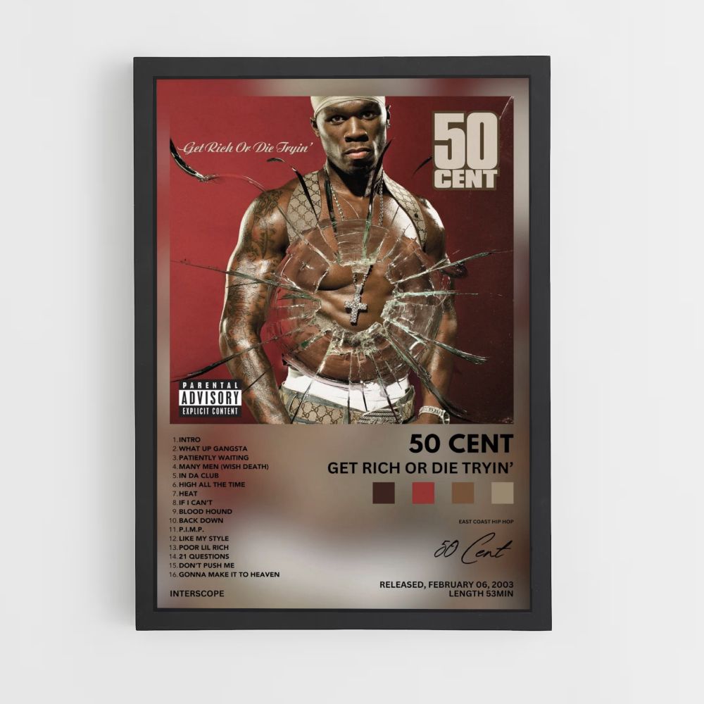 Pôster 50cent Fique Rico ou Morra Tentando