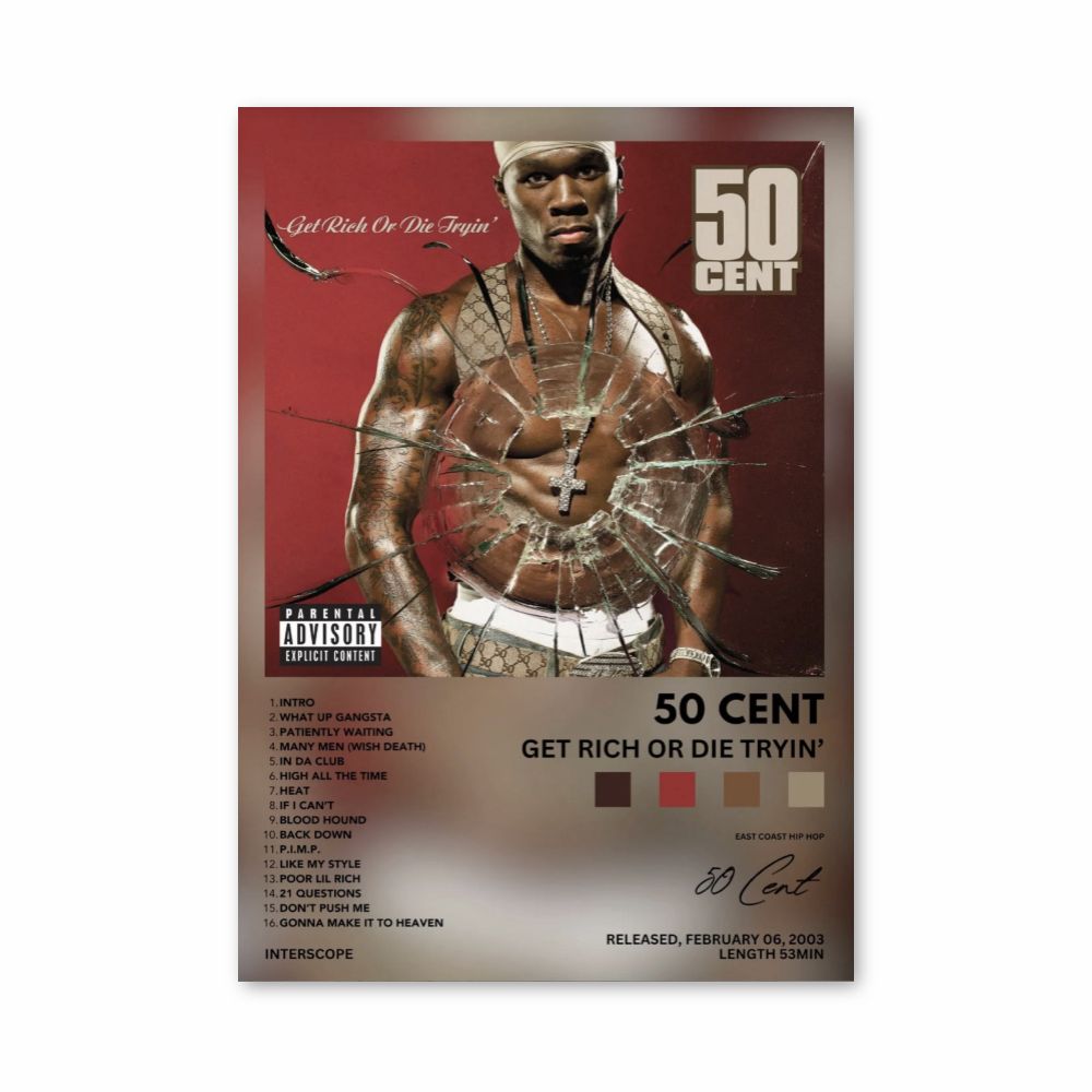 Pôster 50cent Fique Rico ou Morra Tentando