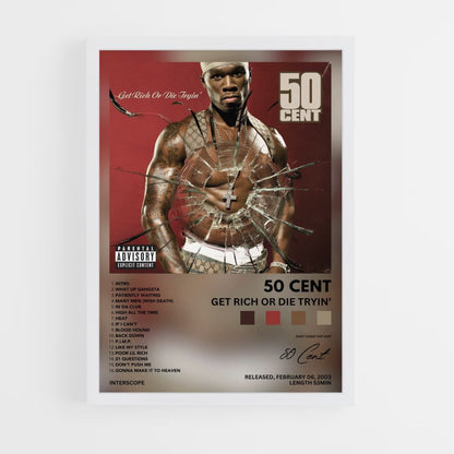 Pôster 50cent Fique Rico ou Morra Tentando